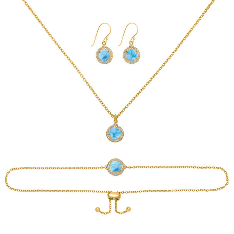 Larimar Jewelry Set  LAR-RDB-65-RDN-72-RDE-693.
