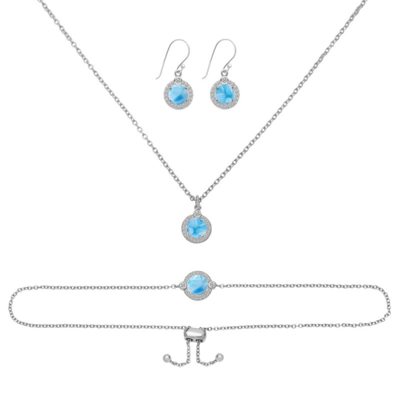 Larimar Jewelry Set  LAR-RDB-65-RDN-72-RDE-693.