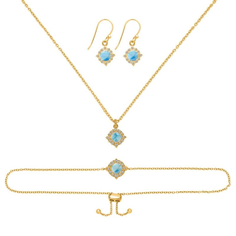 Larimar Jewelry Set  LAR-RDB-67-RDN-77-RDE-695.