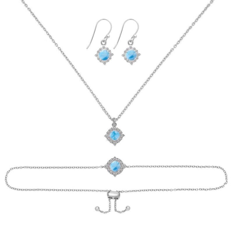 Larimar Jewelry Set  LAR-RDB-67-RDN-77-RDE-695.