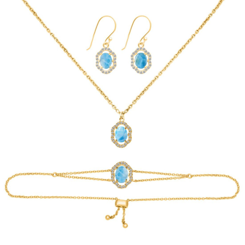 Larimar Jewelry Set  LAR-RDB-68-RDN-78-RDE-694.