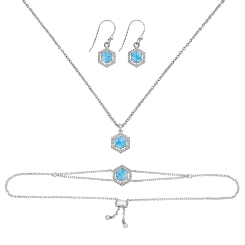 Larimar Jewelry Set  LAR-RDB-83-RDN-69-RDE-701.