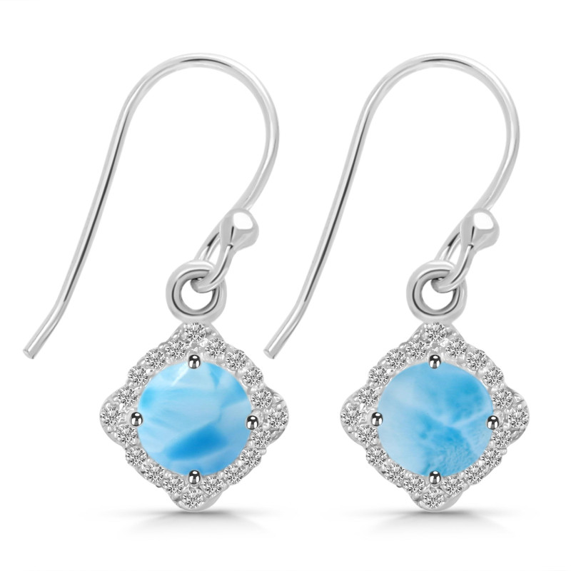 Larimar & White Topaz Earring LAR-RDE-692.
