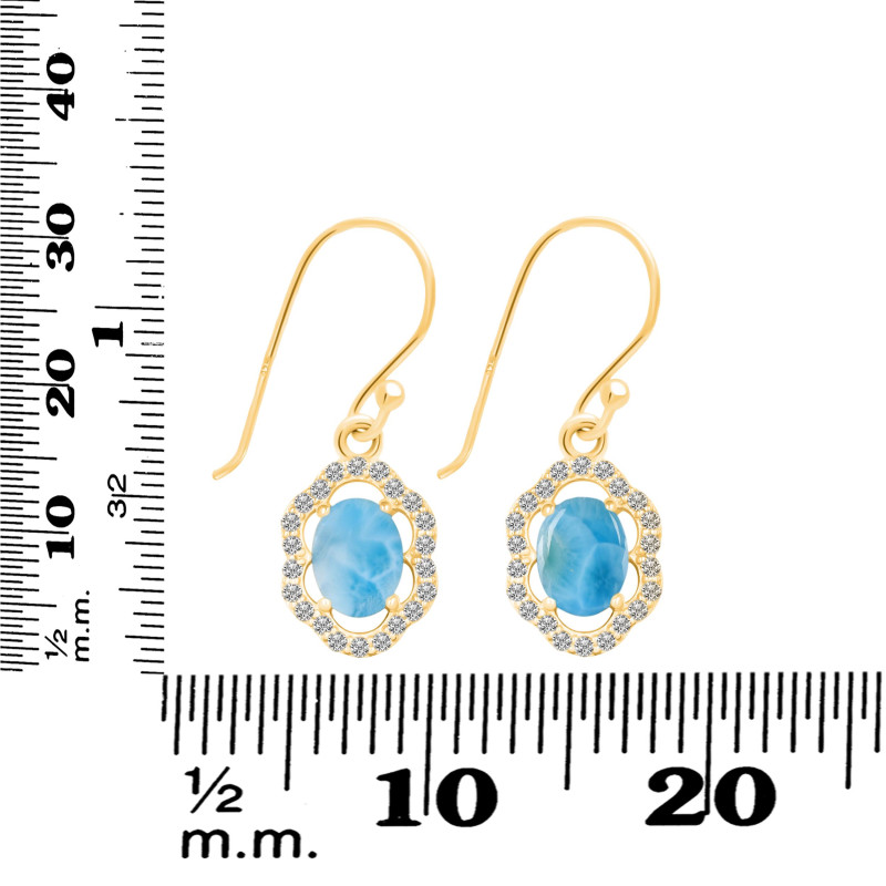 Larimar & White Topaz Earring LAR-RDE-694.