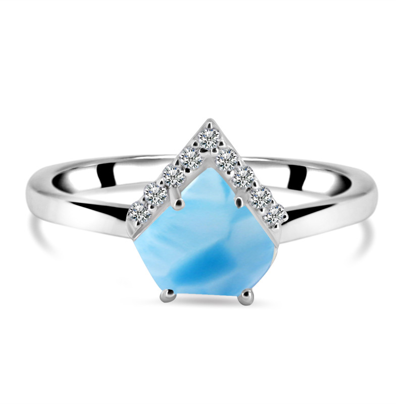 Larimar & White Topaz Ring LAR-RDR-1631.