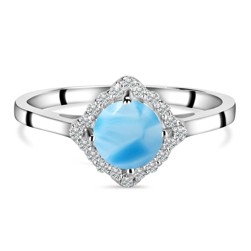 Larimar & White Topaz Ring LAR-RDR-1744.