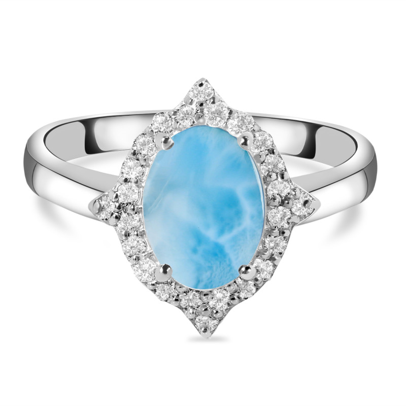 Larimar & White Topaz Ring LAR-RDR-1745.