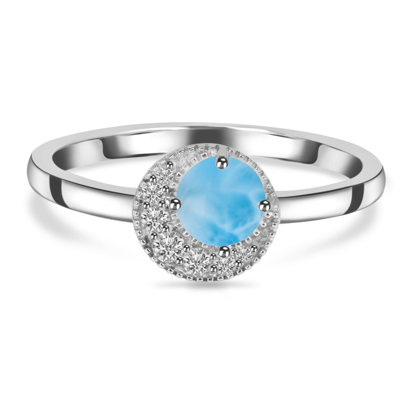 Larimar & White Topaz Ring LAR-RDR-1746.