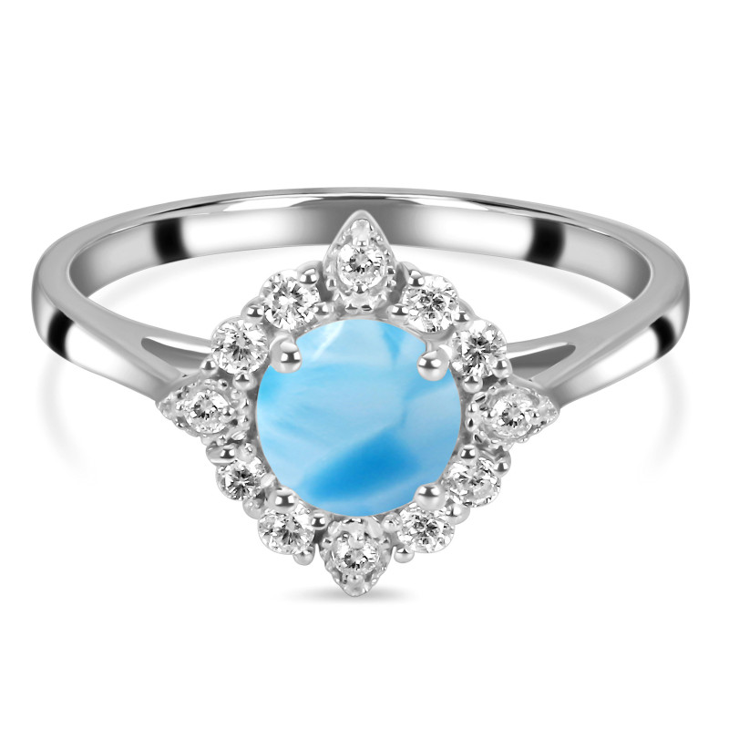 Larimar & White Topaz Ring LAR-RDR-1784.