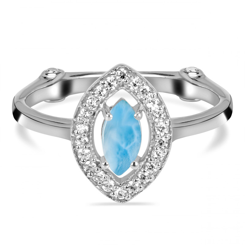 Larimar & White Topaz Ring LAR-RDR-1798.