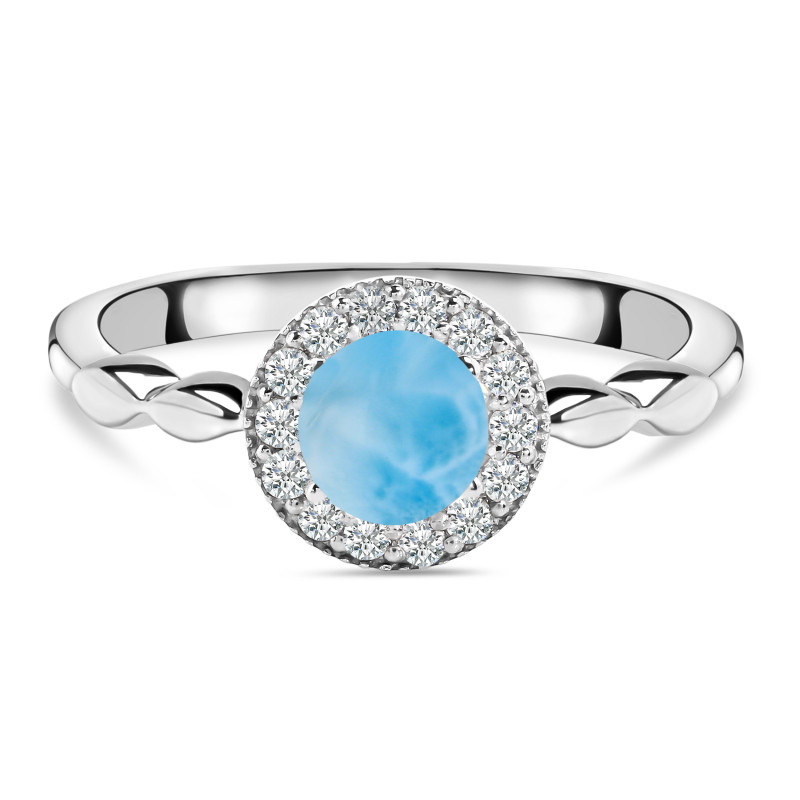 Larimar & White Topaz Ring LAR-RDR-1799.