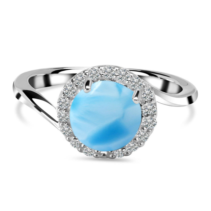 Larimar & White Topaz Ring LAR-RDR-207.