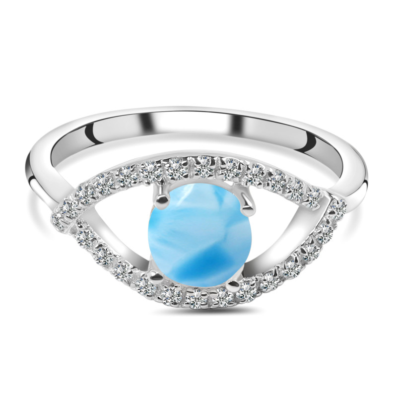 Larimar & White Topaz Ring LAR-RDR-2190.