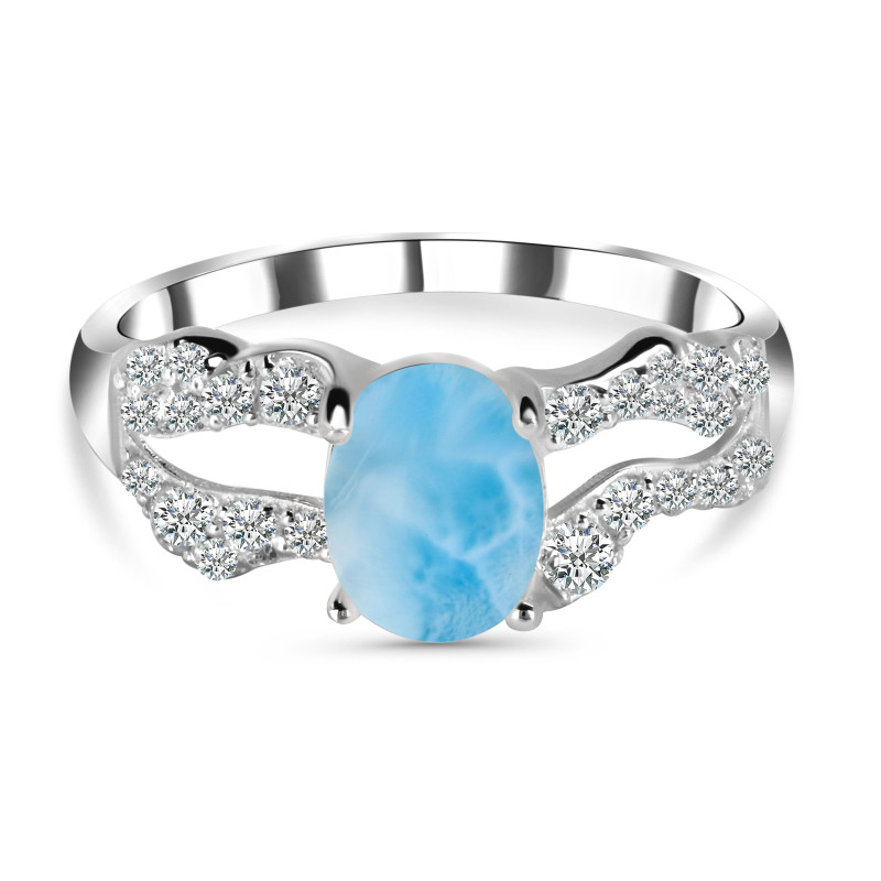 Larimar & White Topaz Ring LAR-RDR-2267.