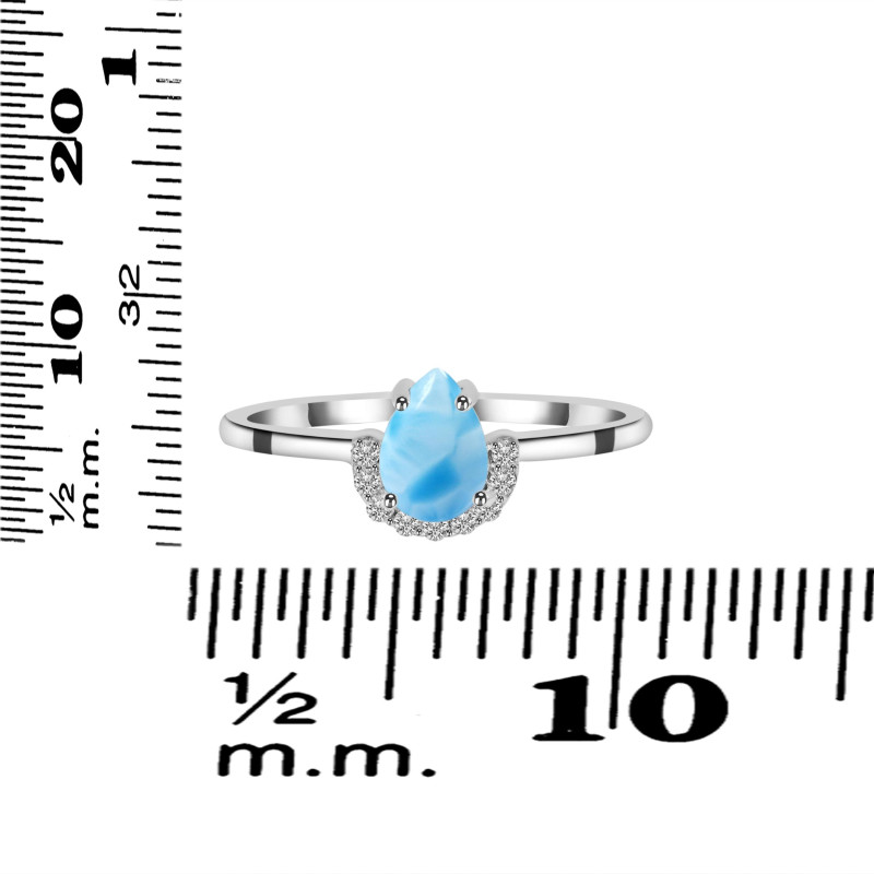 Larimar & White Topaz Ring LAR-RR-170.