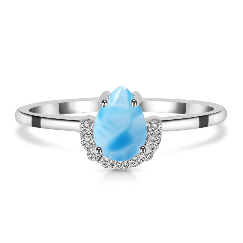 Larimar & White Topaz Ring LAR-RR-170.