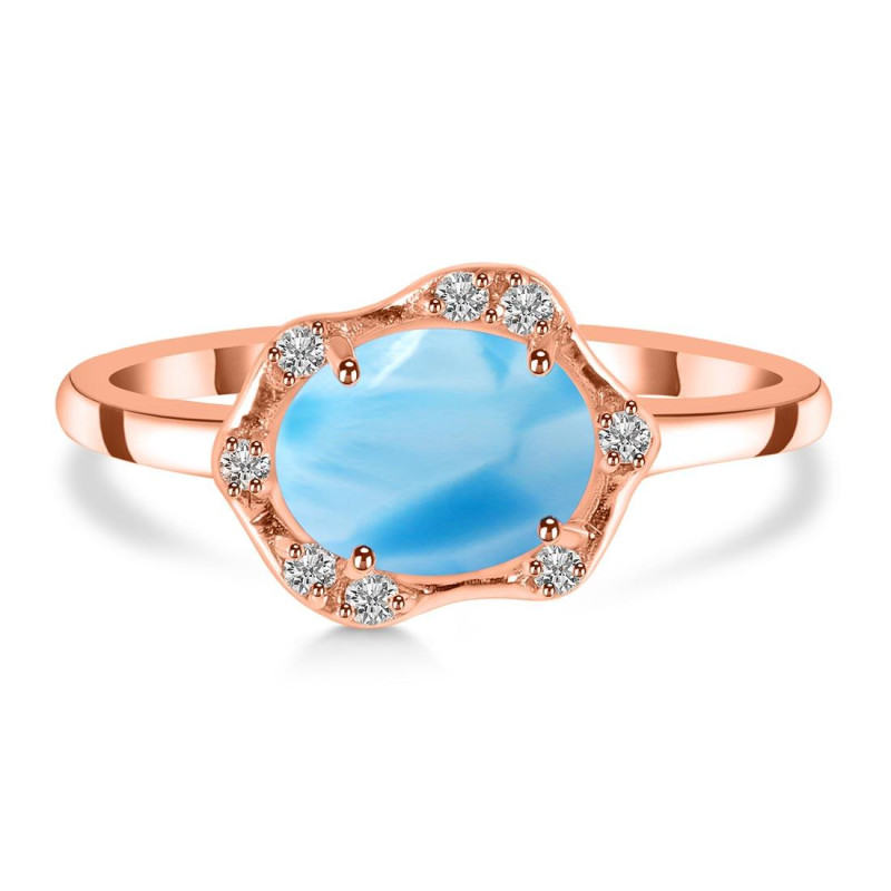 Larimar & White Topaz Ring LAR-RR-342.
