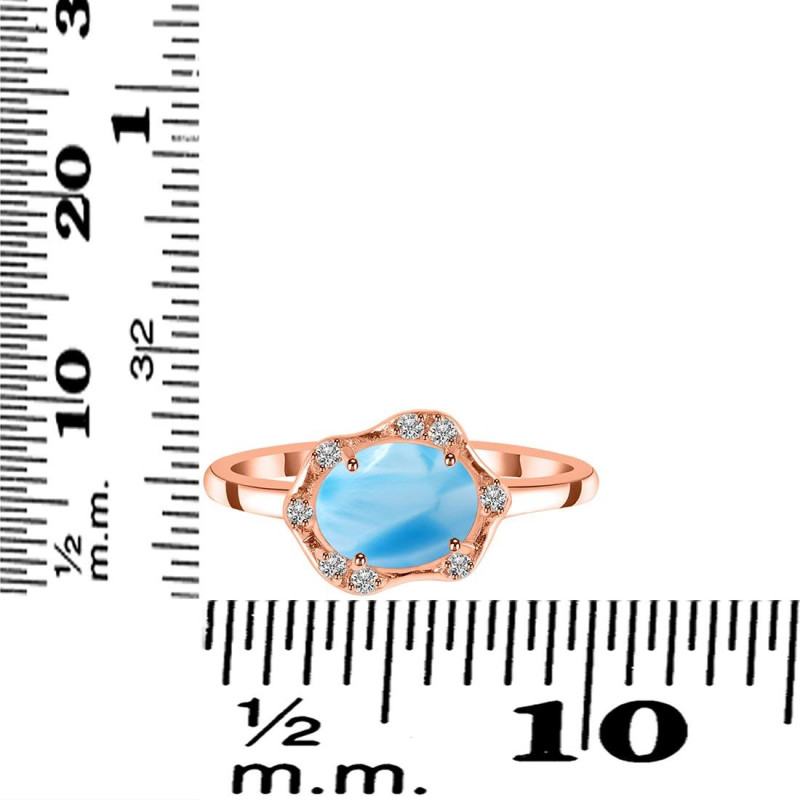 Larimar & White Topaz Ring LAR-RR-342.