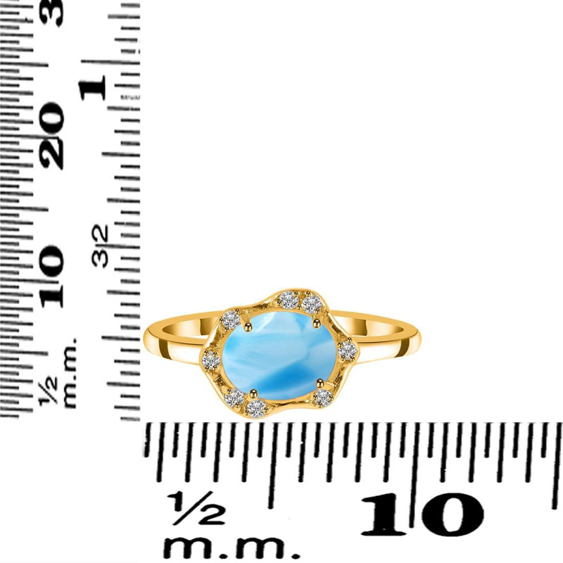 Larimar & White Topaz Ring LAR-RR-342.
