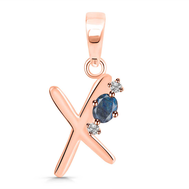 Labradorite & White Topaz Alphabet X Pendant LBD-RDA-24.