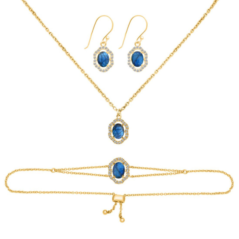 Labradorite Jewelry Set  LBD-RDB-68-RDN-78-RDE-694.