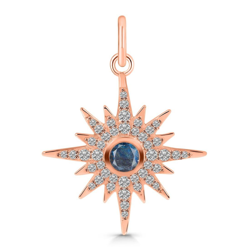 Labradorite & White Topaz Pendant LBD-RDP-693.