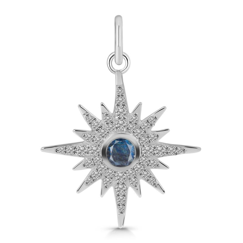 Labradorite & White Topaz Pendant LBD-RDP-693.