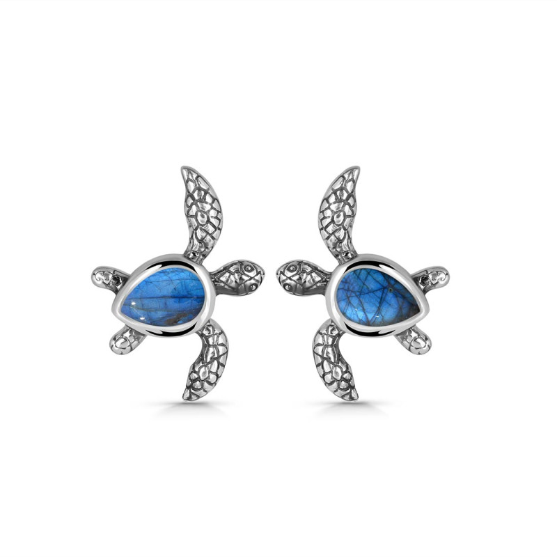 Labradorite Turtle Stud Earring LBD-RUE-3.
