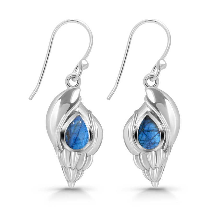 Labradorite Shell Earring LBD-RUE-7.