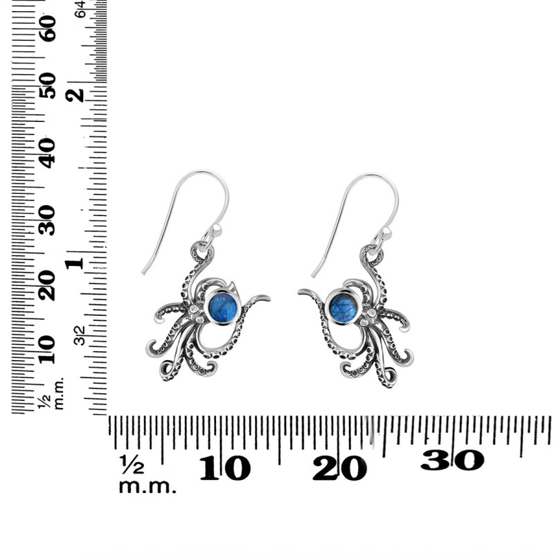 Labradorite Octopus Earring LBD-RUE-15.