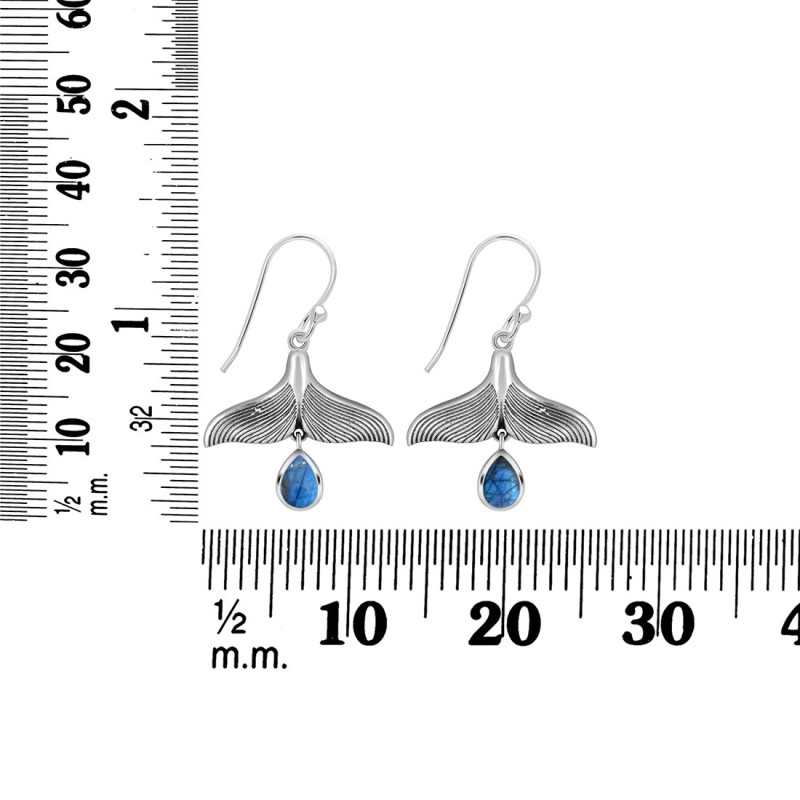 Labradorite Whale Tail Earring LBD-RUE-22.