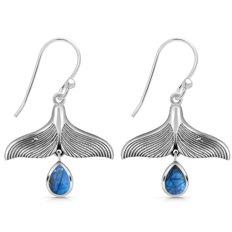 Labradorite Whale Tail Earring LBD-RUE-22.