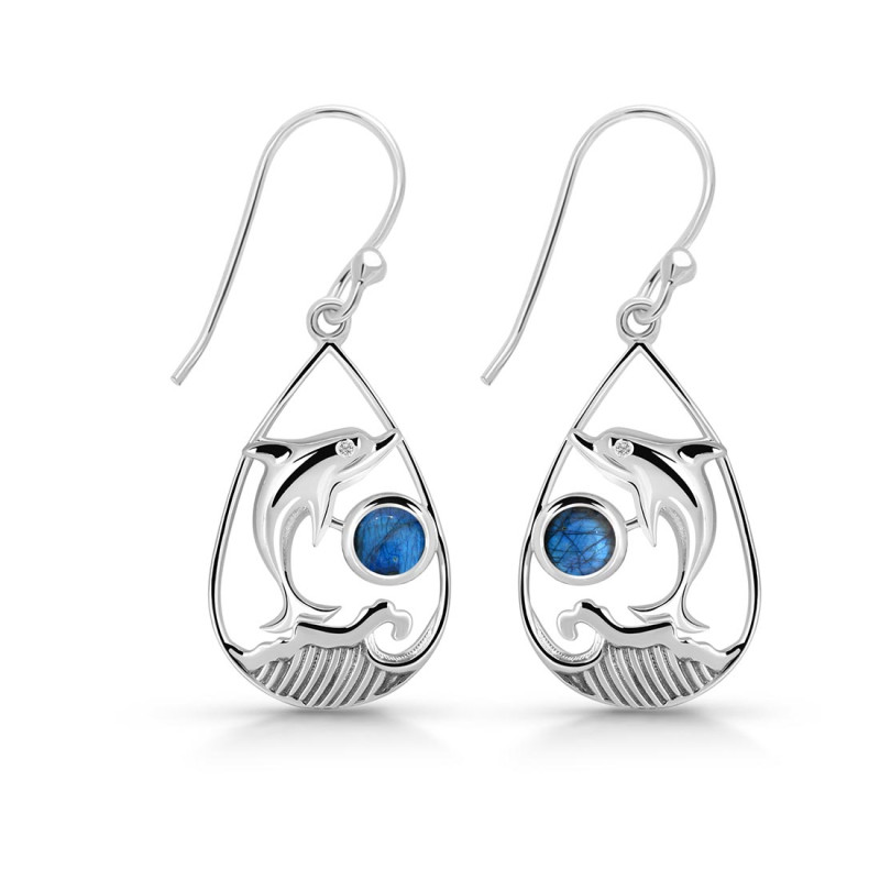 Labradorite Dolphin Earring LBD-RUE-26.