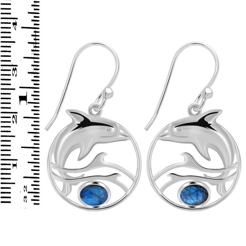 Labradorite Dolphin Earring LBD-RUE-27.
