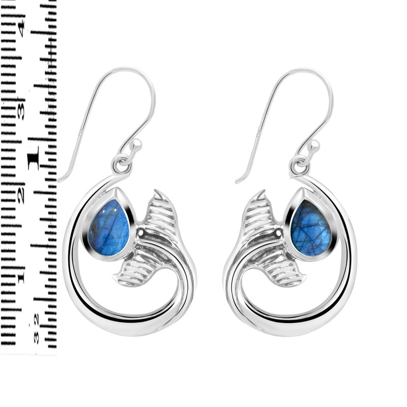 Labradorite Whale Tail Earring LBD-RUE-28.