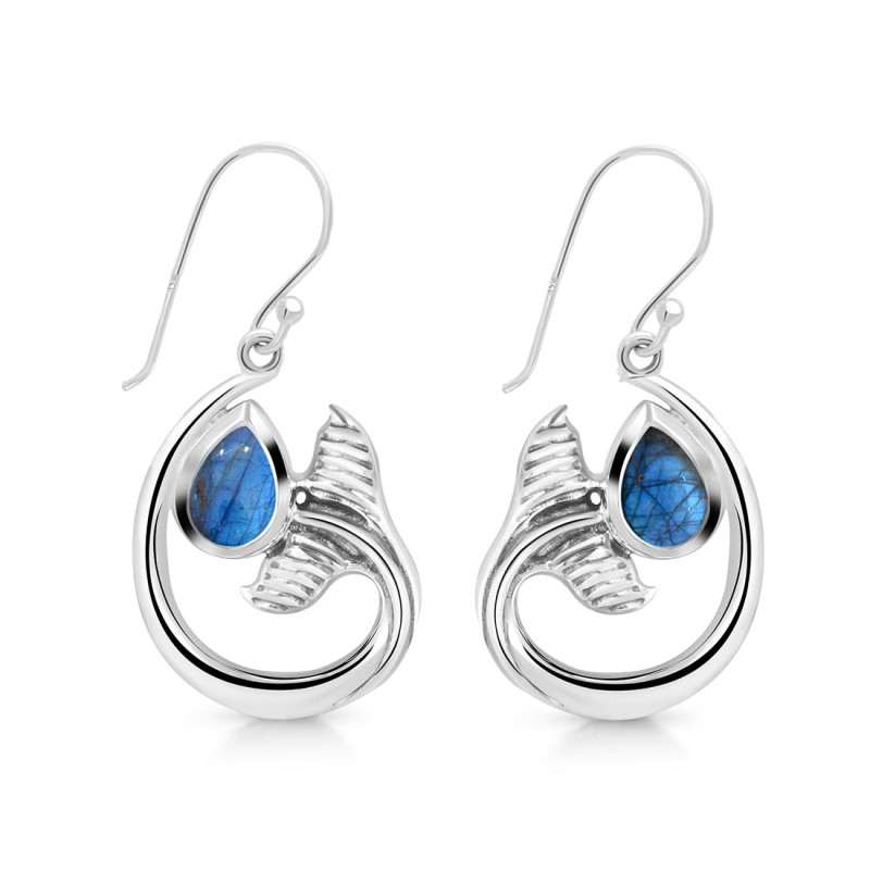 Labradorite Whale Tail Earring LBD-RUE-28.