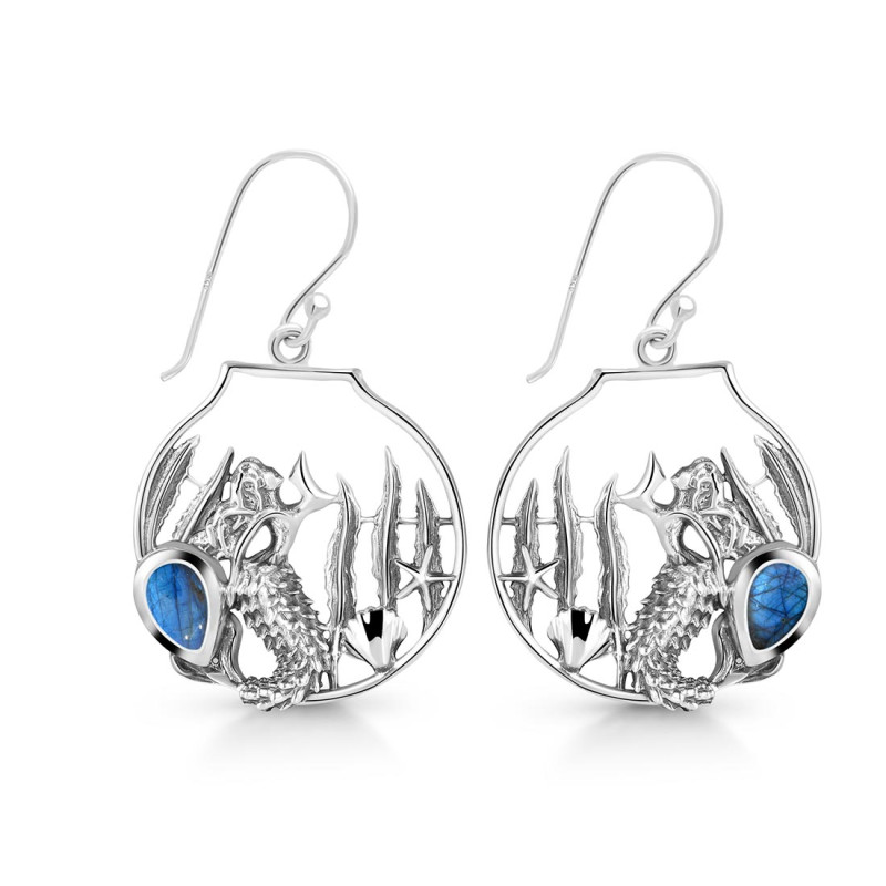 Labradorite Sea Life Earring LBD-RUE-54.