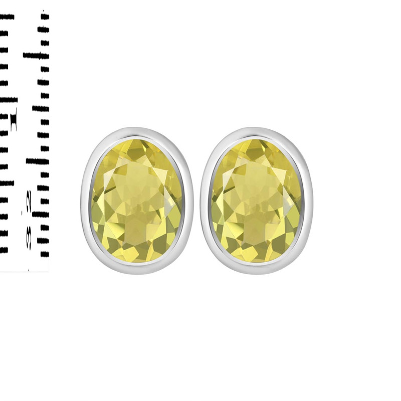 Lemon Quartz Stud Earring LEM-RDE-1370.