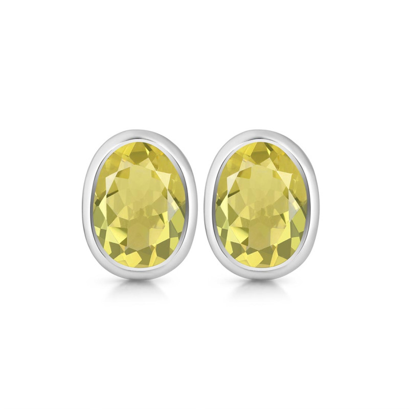 Lemon Quartz Stud Earring LEM-RDE-1370.