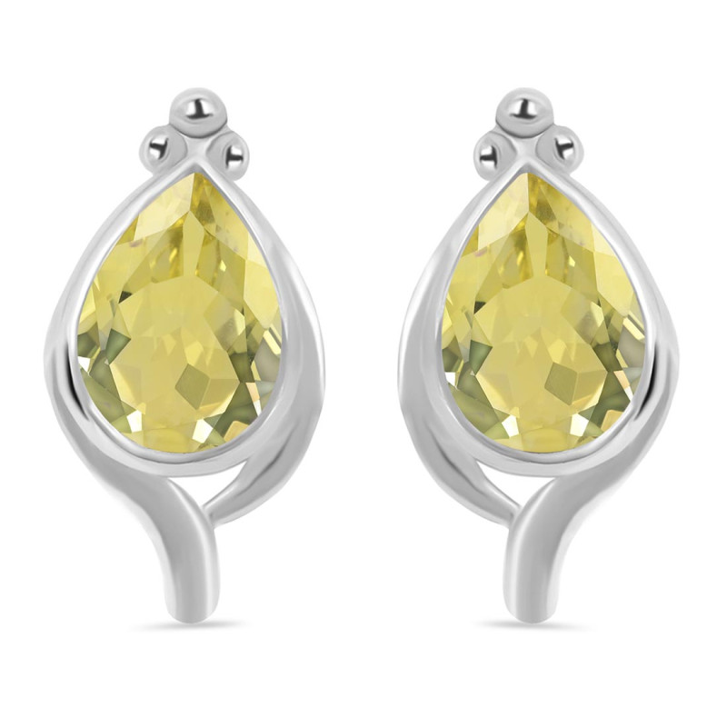 Lemon Quartz Stud Earring LEM-RDE-26.
