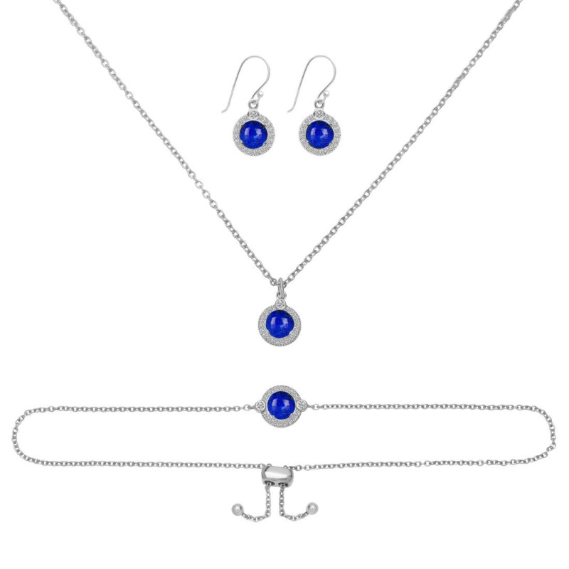 Lapis Jewelry Set LLP-RDB-65-RDN-72-RDE-693.