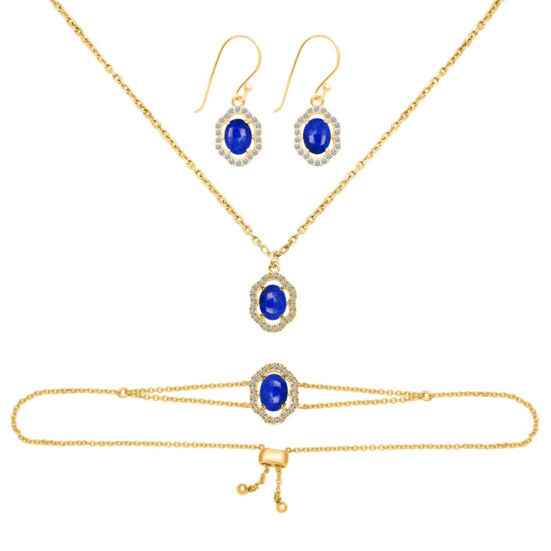 Lapis Jewelry Set LLP-RDB-68-RDN-78-RDE-694.