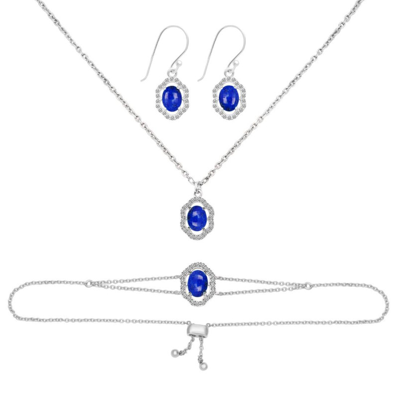 Lapis Jewelry Set LLP-RDB-68-RDN-78-RDE-694.