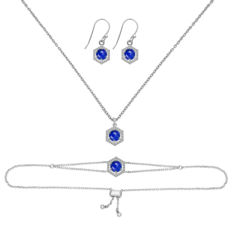 Lapis Jewelry Set LLP-RDB-83-RDN-69-RDE-701.