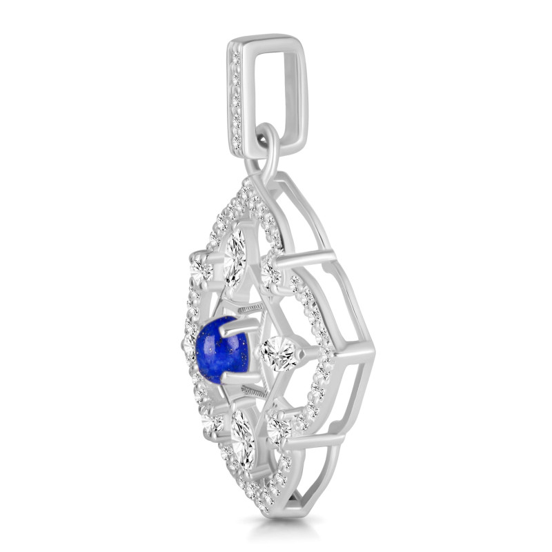 Lapis & White Topaz Pendant LLP-RDP-797-CZ-LOOP.