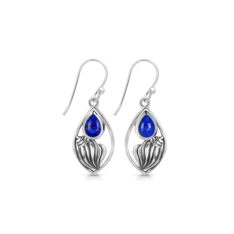 Lapis Shell Earring LLP-RUE-6.