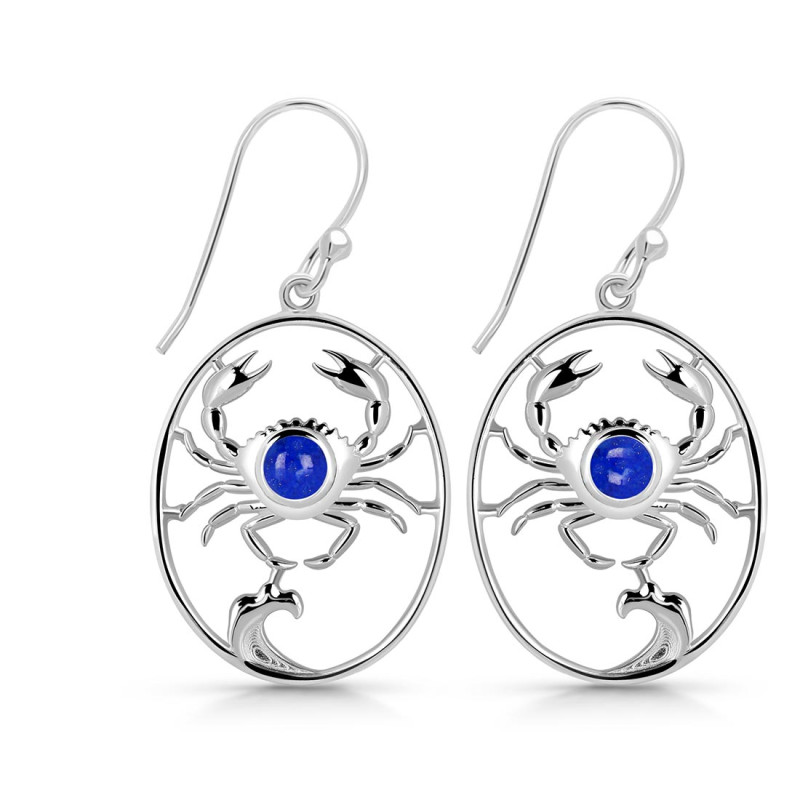 Lapis Crab Earring LLP-RUE-19.