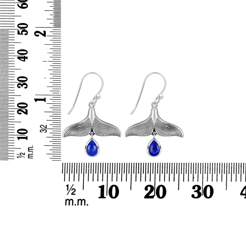 Lapis Whale Tail Earring LLP-RUE-22.