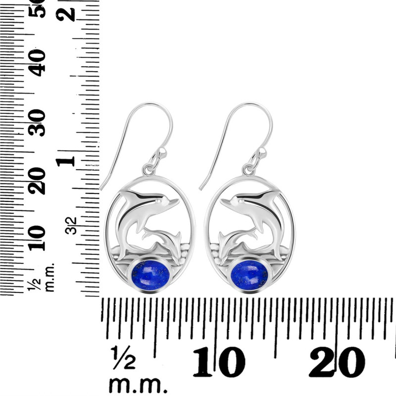 Lapis Dolphin Earring LLP-RUE-24.
