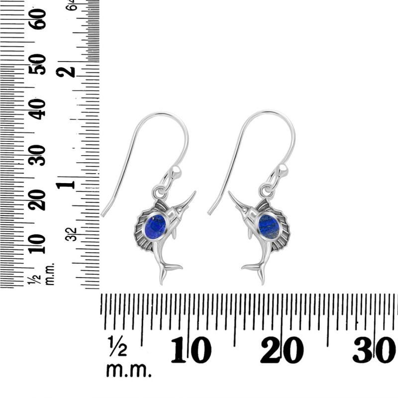 Lapis Sail Fish Earring LLP-RUE-25.